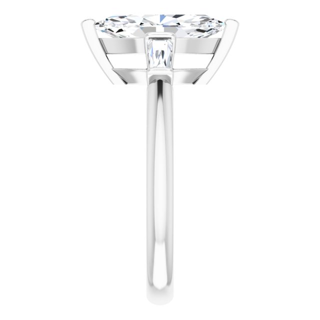 The Cassandra 2.40ctw Marquise and Baguette cut Lab Grown Diamond Trilogy Engagement Ring
