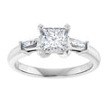The Cassandra 1.40ctw Princess and Baguette cut Lab Grown Diamond Trilogy Engagement Ring