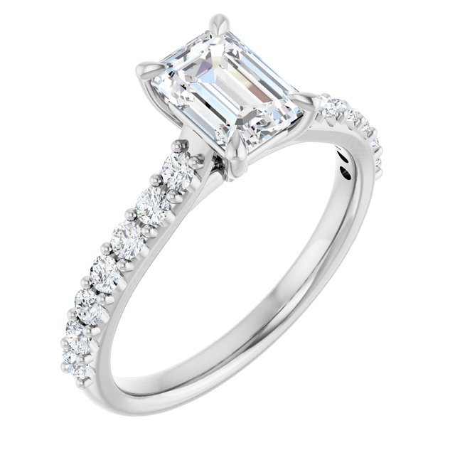 The Phoebe 1.36ctw Emerald cut Lab Grown Diamond Engagement Ring