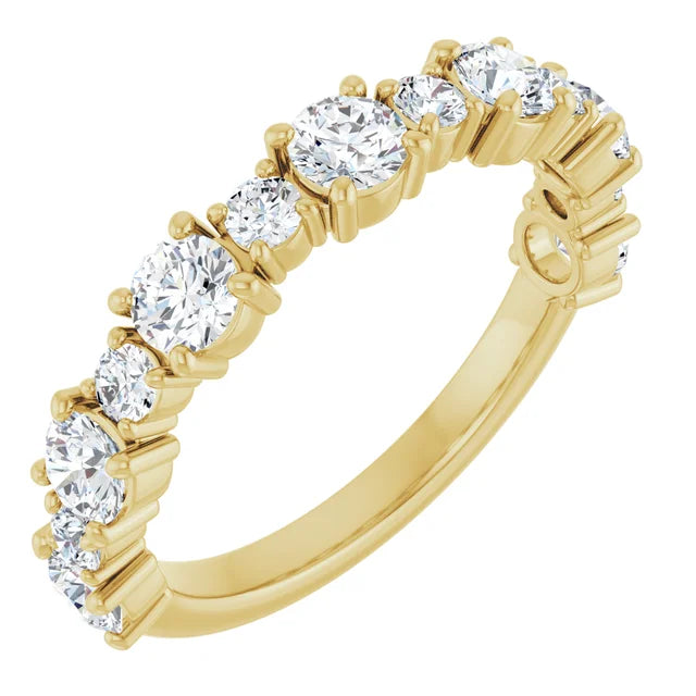 1.30ct Round Lab Grown Diamond Round Alternating Half Eternity