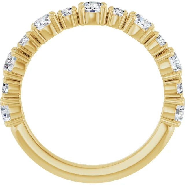 1.30ct Round Lab Grown Diamond Round Alternating Half Eternity