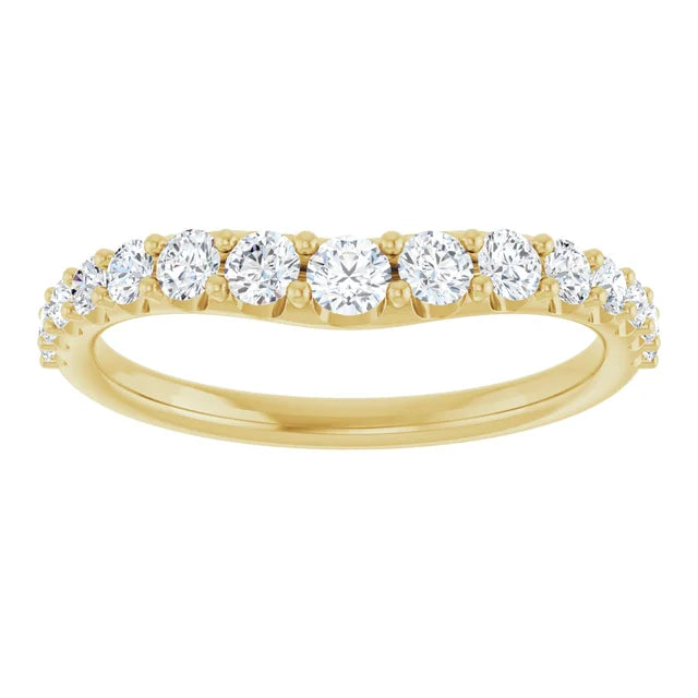 0.50ctw Round Lab Grown Diamond Ring Enhancer Graduated Contour Band