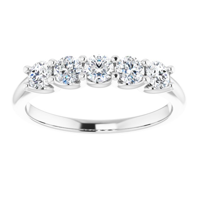 0.75ct Round Lab Grown Diamond 5 Stone U Claw Ring