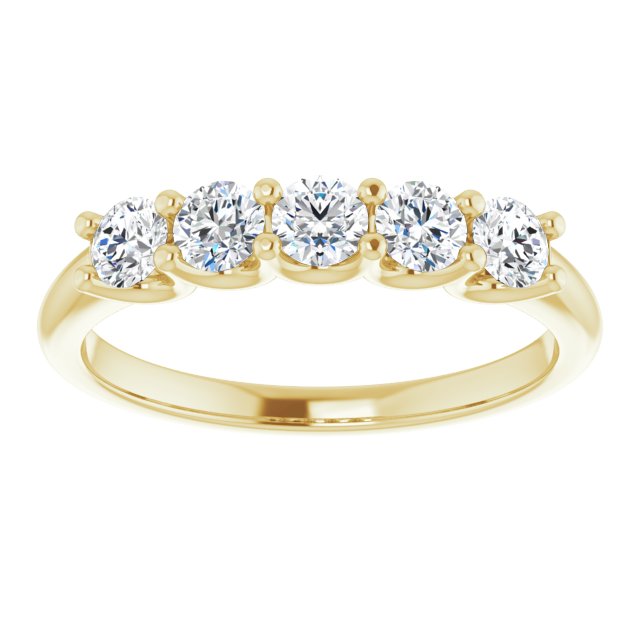 0.75ct Round Lab Grown Diamond 5 Stone U Claw Ring