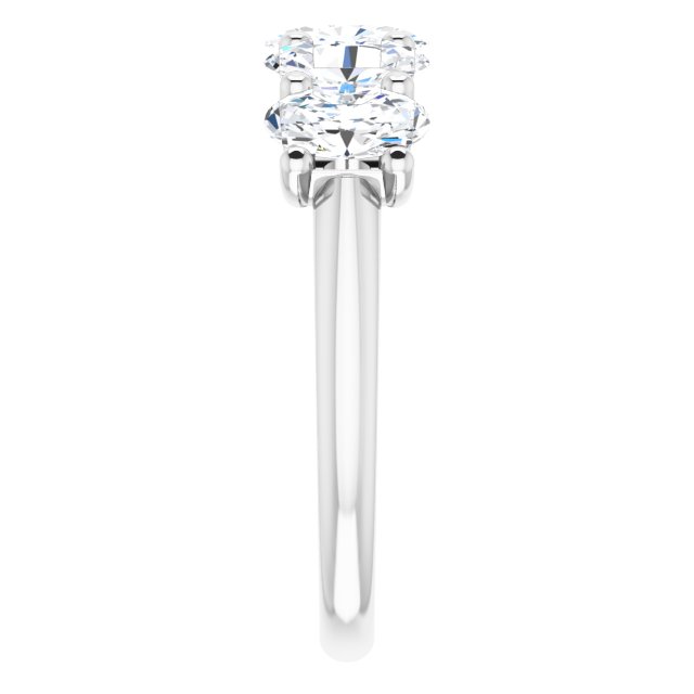 2.50ct Oval cut Lab Grown Diamond 5 Stone U Claw Ring