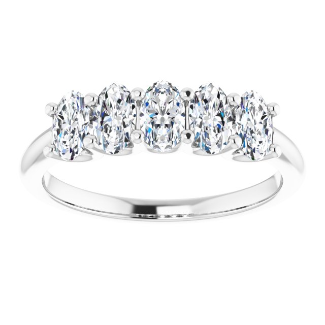 1.00ct Oval Lab Grown Diamond 5 Stone U Claw Ring