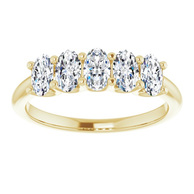1.00ct Oval Lab Grown Diamond 5 Stone U Claw Ring
