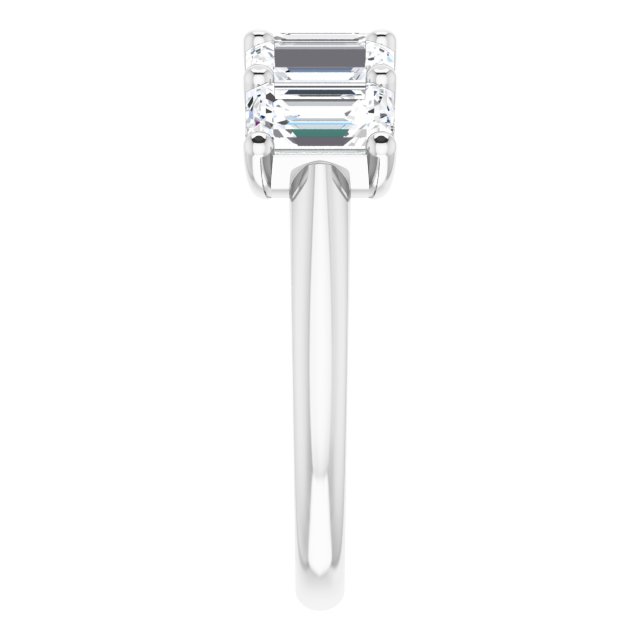 2.50ct Emerald cut Lab Grown Diamond 5 Stone U Claw Ring