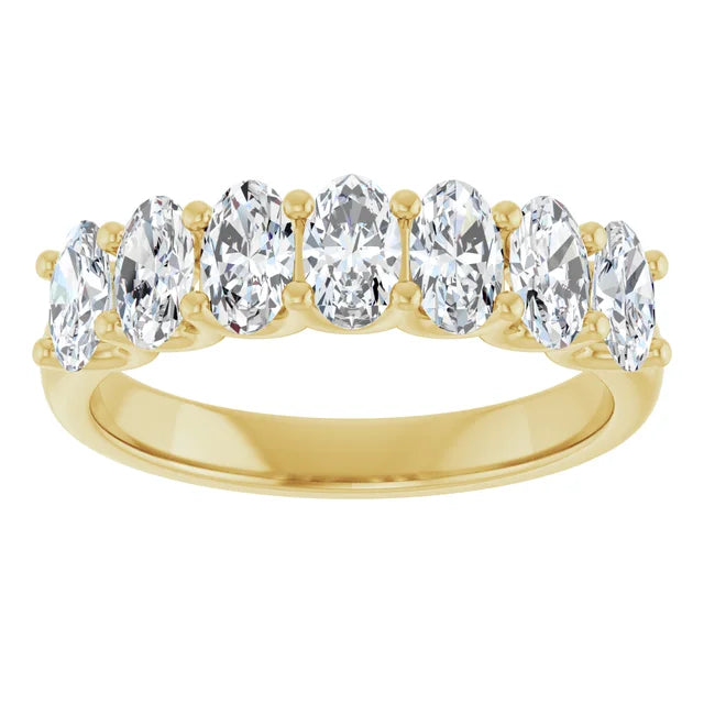 1.40ct Oval Lab Grown Diamond 7 Stone U Claw Ring