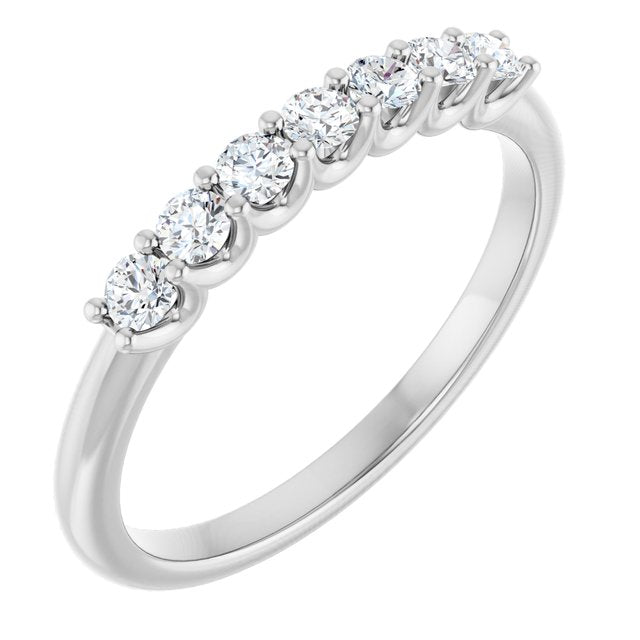 0.28ct Round Lab Grown Diamond 7 Stone U Claw Ring