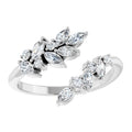 0.90ct Marquise and Round Lab Grown Diamond Open Bypass Ring in 14k Gold