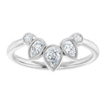 0.45ctw Pear and Round Lab Grown Diamond Bezel set Ring Enhancer Band