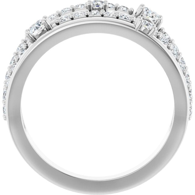 The Las Vegas Collection 0.60ct Lab Grown Diamond Four Band Ring