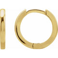 12.5mm Plain Hinged Hoop Earrings in 14k Solid Gold