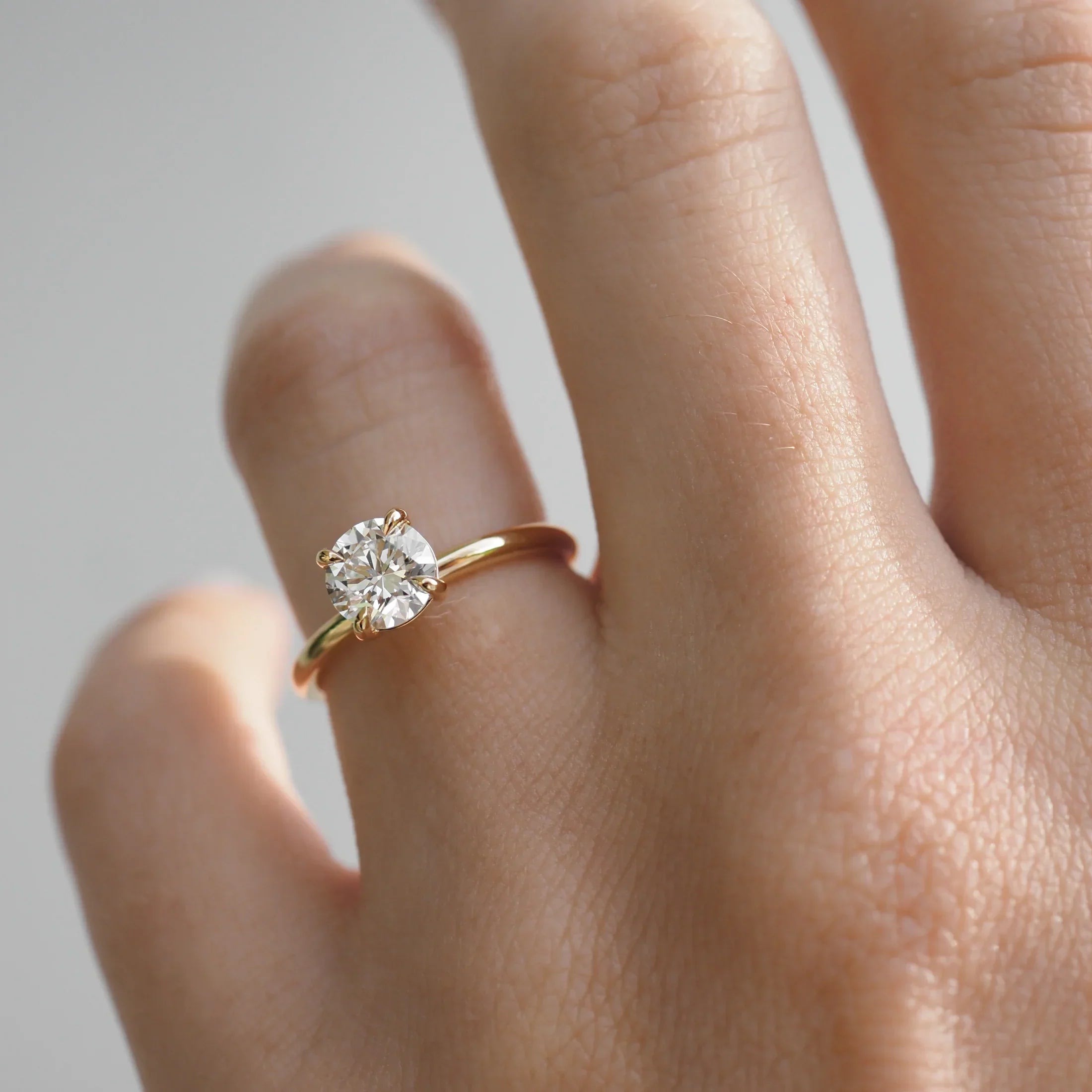 The Emma 1.00ct Round cut Lab Grown Diamond Solitaire Engagement Ring