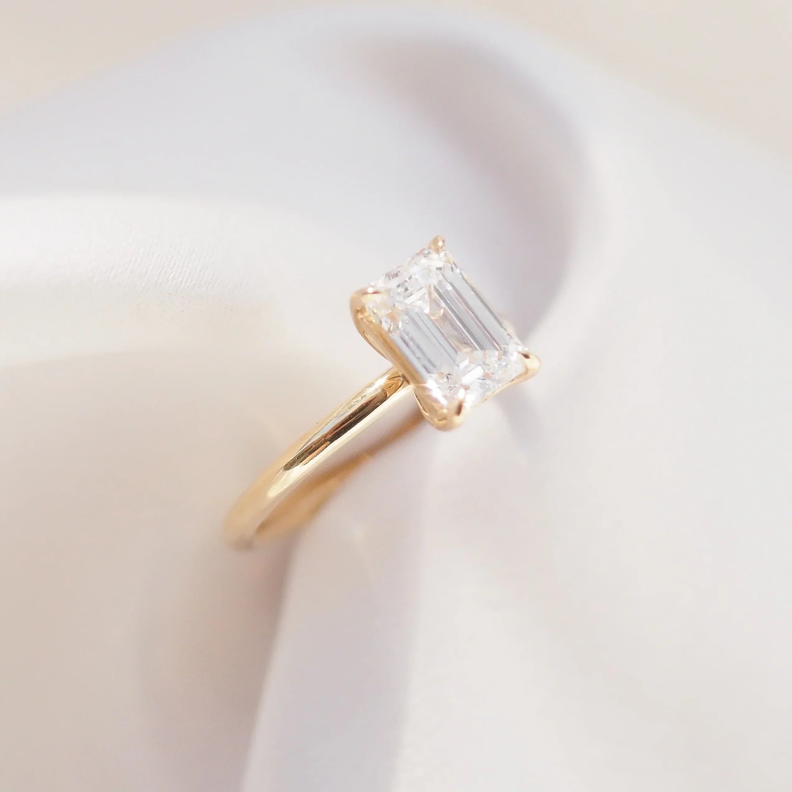 The Emma 1.50ct Emerald cut Lab Grown Diamond Solitaire Engagement Ring