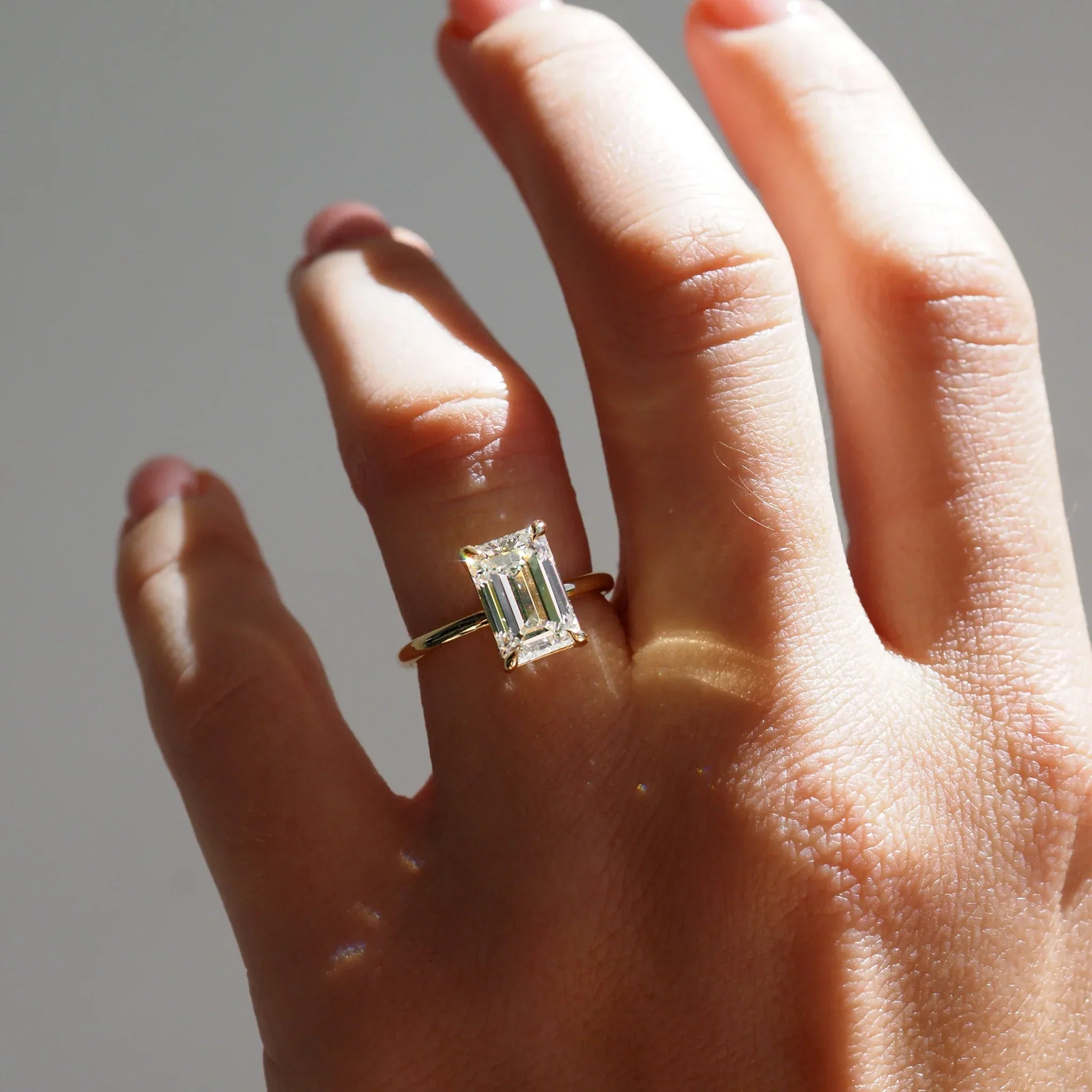 The Emma 3.00ct Emerald cut Lab Grown Diamond Solitaire Engagement Ring