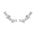 2.50ct Lab Grown Diamond Emerald cut Climber Earrings in 14k Gold