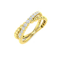 0.25ct Round Lab Grown Diamond Bead Crossover Ring