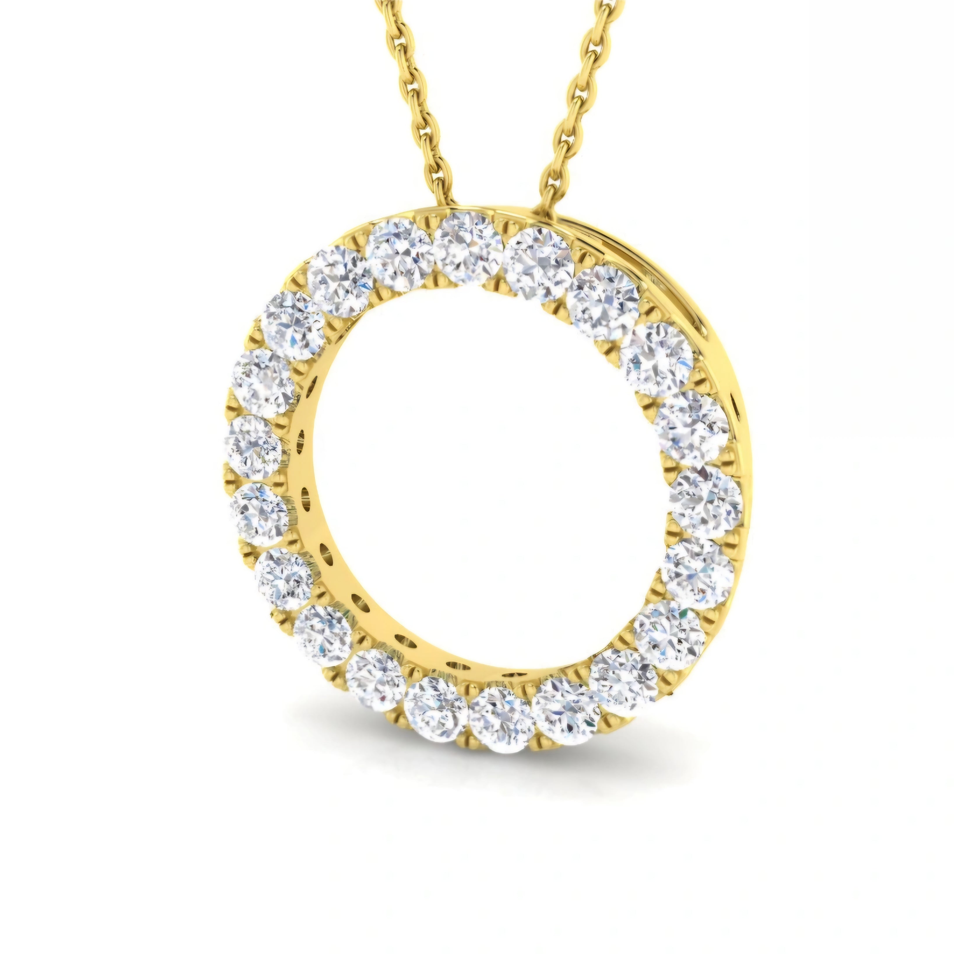 1.00ctw Lab Grown Diamond Circle Necklace in 9k Gold