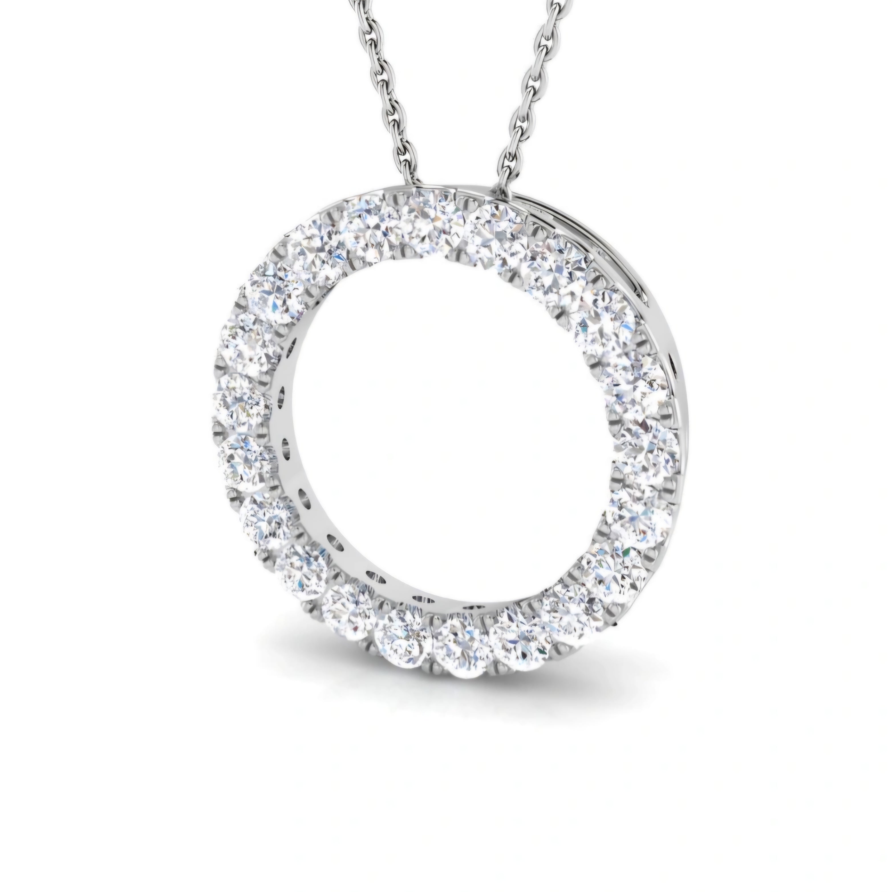 1.00ctw Lab Grown Diamond Circle Necklace in 9k Gold