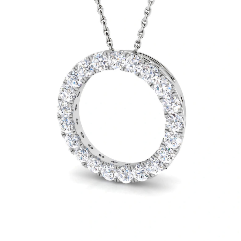 2.00ctw Lab Grown Diamond Circle Necklace in 9k Gold