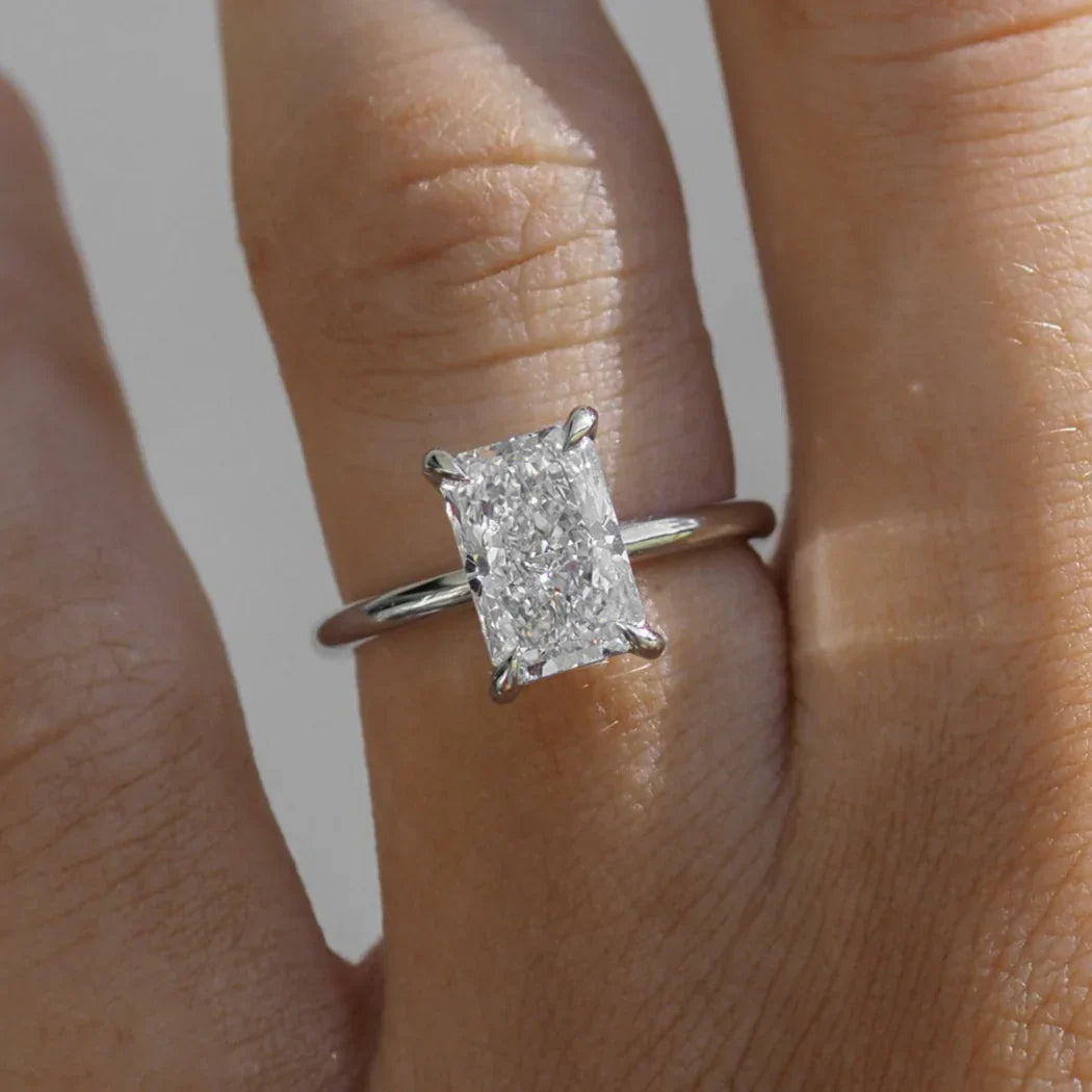 The Emma 2.00ct Radiant cut Lab Grown Diamond Solitaire Engagement Ring