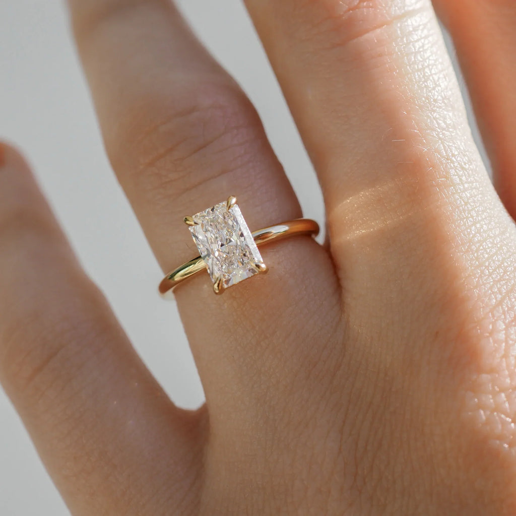 The Emma 1.50ct Radiant cut Lab Grown Diamond Solitaire Engagement Ring