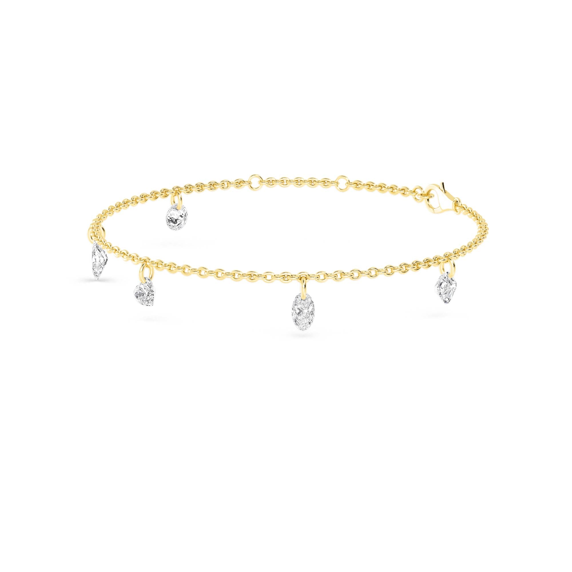 2.00ct Drilled Lab Grown Diamond Charm Bracelet