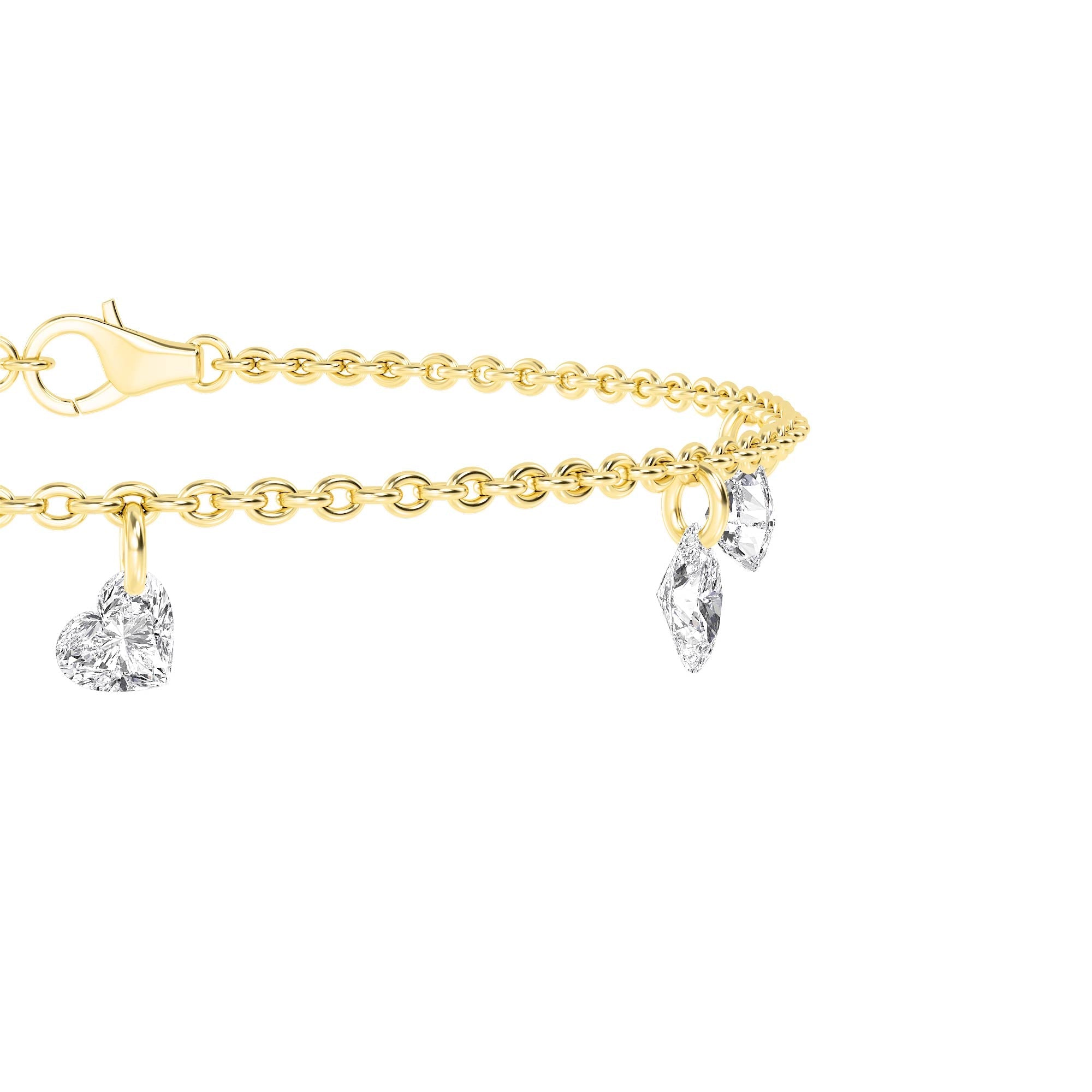 2.00ct Drilled Lab Grown Diamond Charm Bracelet