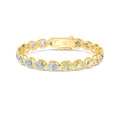 20.66ct Oval Yellow and White Lab Grown Diamond Bezel Exceptional Tennis Bracelet