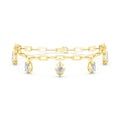 2.36ctw Lab Grown Diamond Multishape Georgian Cut Down Charm Bracelet