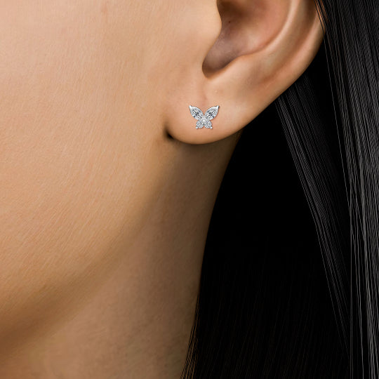 0.65ct Lab Grown Diamond Marquise Butterfly Earrings