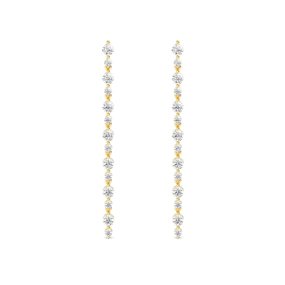 1.50ct Lab Grown Diamond Alternating Line Drop Earrings