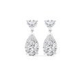 12.00ct Heart and Pear cut Lab Grown Diamond Exceptional Drop Earrings