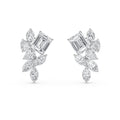 13.88ct Emerald Marquise and Pear cut Lab Grown Diamond Floral Exceptional Earrings