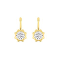 4.00ct Round Lab Grown Diamond Georgian Cut Down Drop Hoop Earrings
