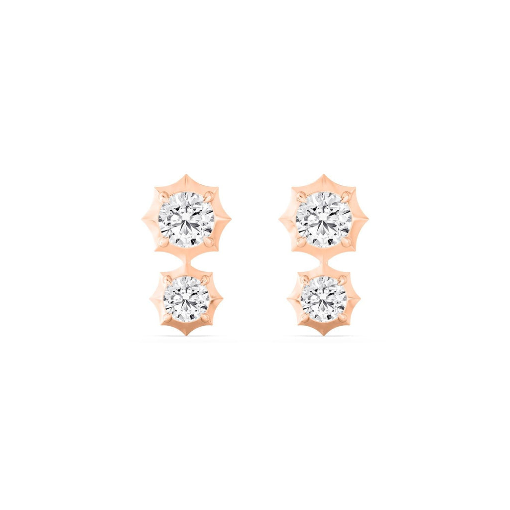 2.71ct Round Lab Grown Diamond Georgian Cut Down Drop Earrings