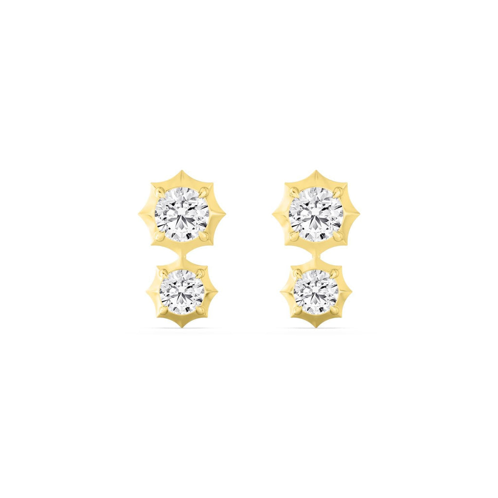 2.71ct Round Lab Grown Diamond Georgian Cut Down Drop Earrings