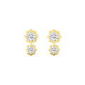 2.71ct Round Lab Grown Diamond Georgian Cut Down Drop Earrings