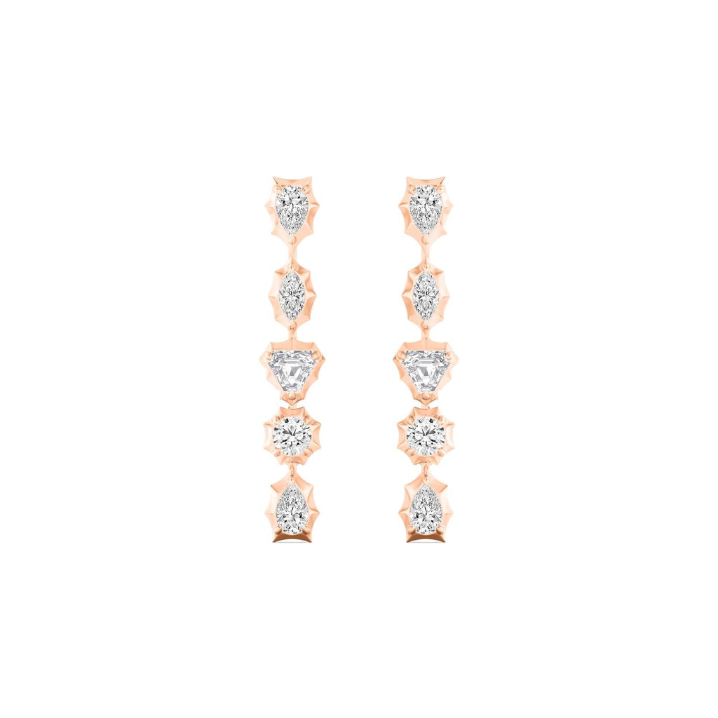 1.00ct Multishape Lab Grown Diamond Georgian Cut Down Drop Earrings