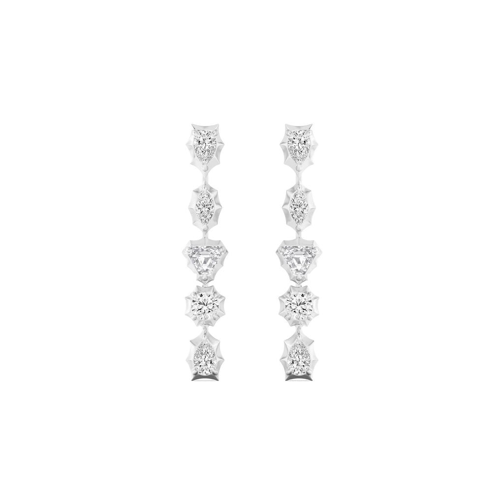 1.00ct Multishape Lab Grown Diamond Georgian Cut Down Drop Earrings