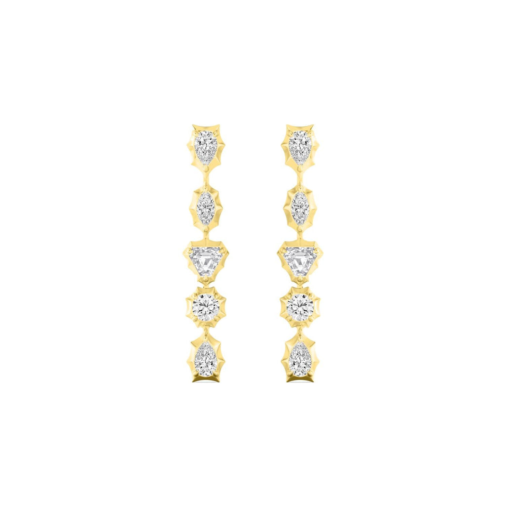 1.00ct Multishape Lab Grown Diamond Georgian Cut Down Drop Earrings