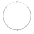 12.43ctct Oval Accent Lab Grown Diamond Exceptional Tennis Necklace