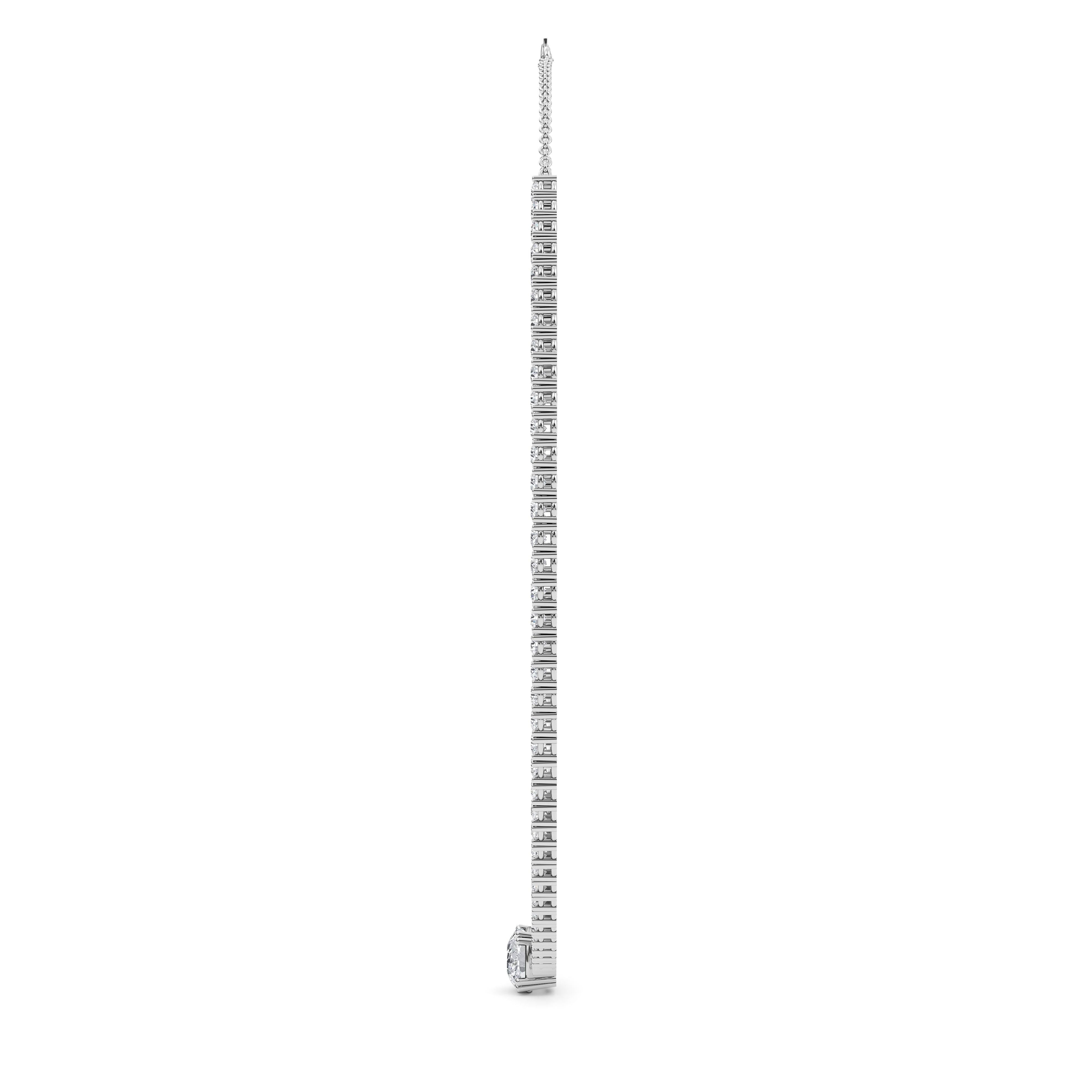 12.43ctct Oval Accent Lab Grown Diamond Exceptional Tennis Necklace