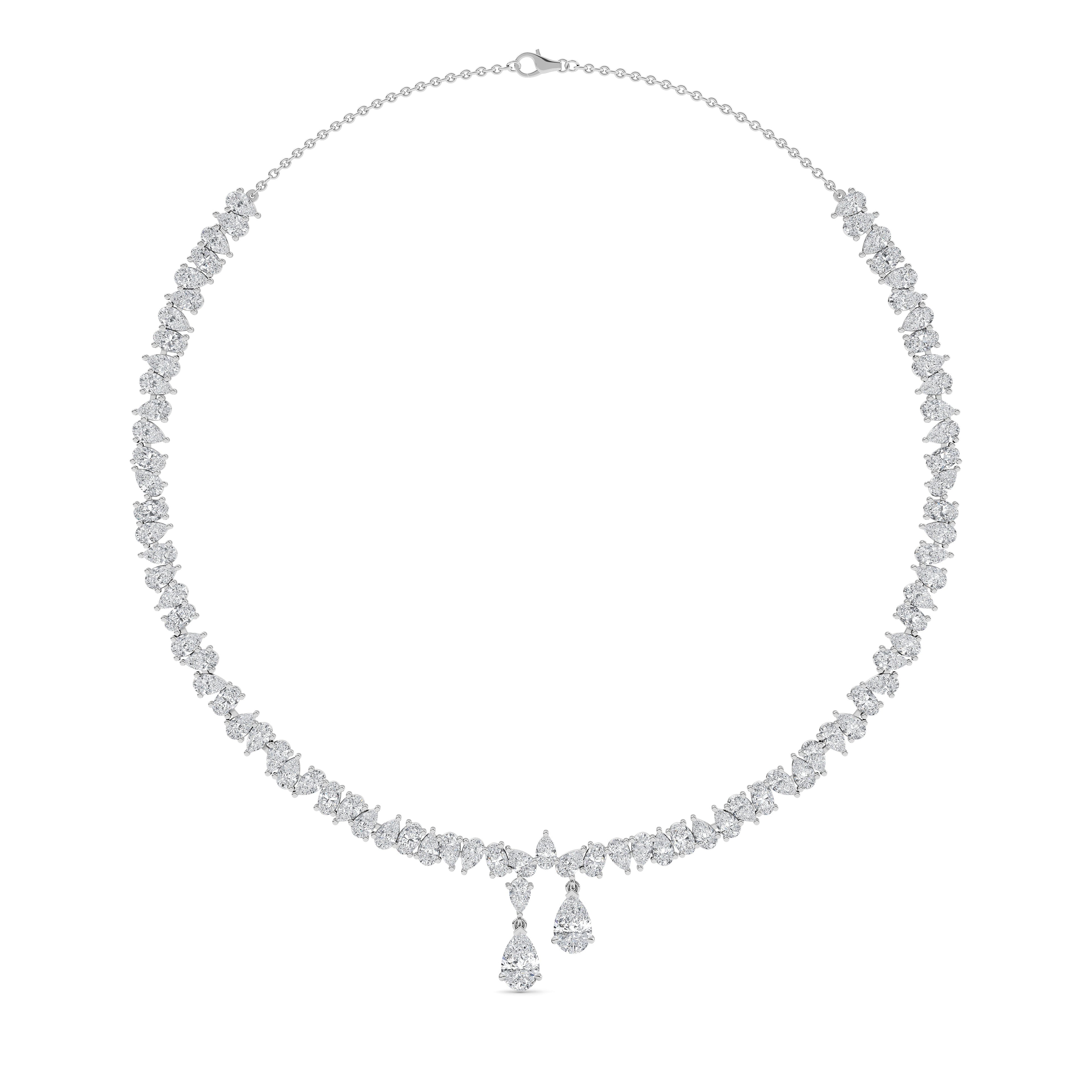 16.25ct Multishape Cluster Lab Grown Diamond Exceptional Necklace