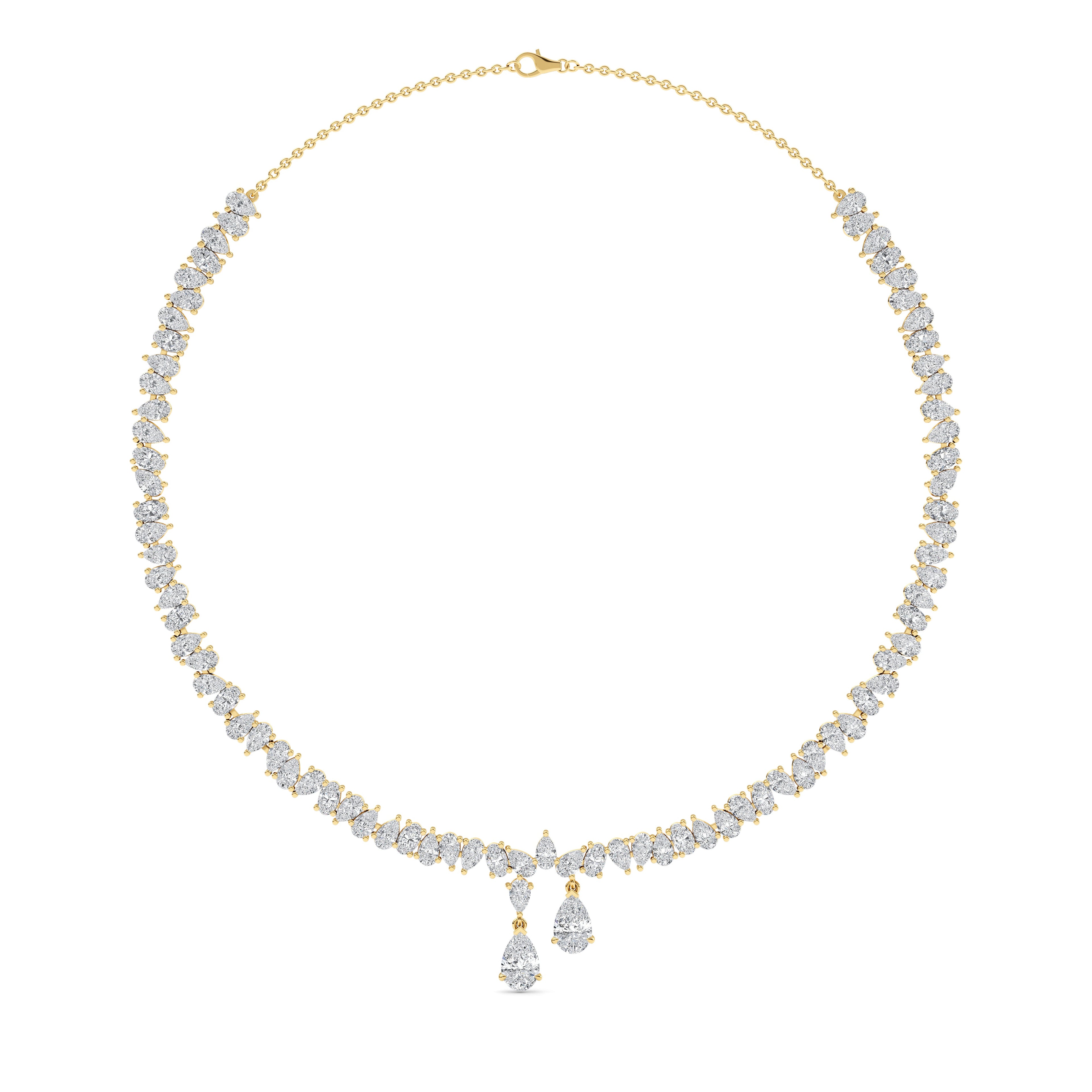 16.25ct Multishape Cluster Lab Grown Diamond Exceptional Necklace