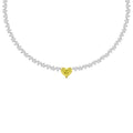 34.03ct Yellow and White Heart Shape Lab Grown Diamond Exceptional Tennis Necklace