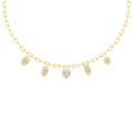 4.57ctw Lab Grown Diamond Multishape Georgian Cut Down Charm Necklace