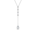 0.75ct Round and Pear Lab Grown Diamond Lariat Necklace